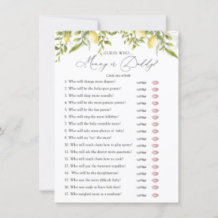 Branches de citron Devinez Qui Douche Carte De Jeu