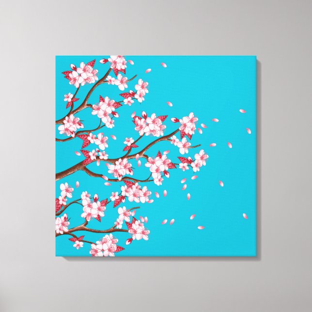 Branches de fleurs de cerisier toile personnalisée (Recto)