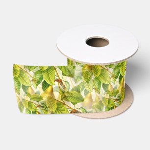 Branches de poires et poires Ruban Motif en satin