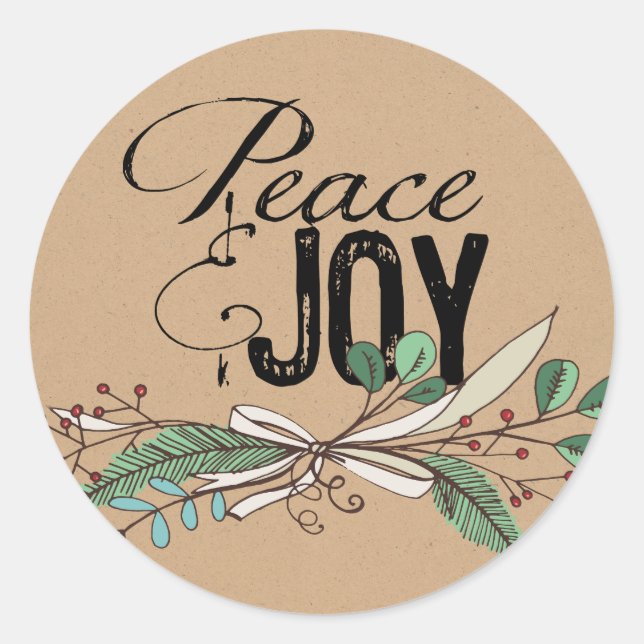 Branches et baies Sticker Peace and Joy (Devant)