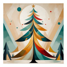 Branches géométriques à plumes de Noël Art Déco