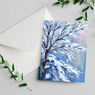Branches givrees Carte de peinture d'arbre ennei