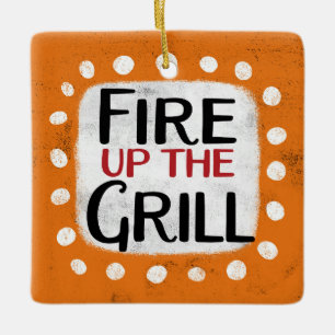 Brand die Grillschmuck auf Keramikornament