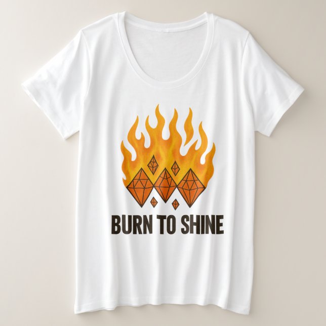 Brand nach Shine Große Größe T-Shirt (Design vorne)