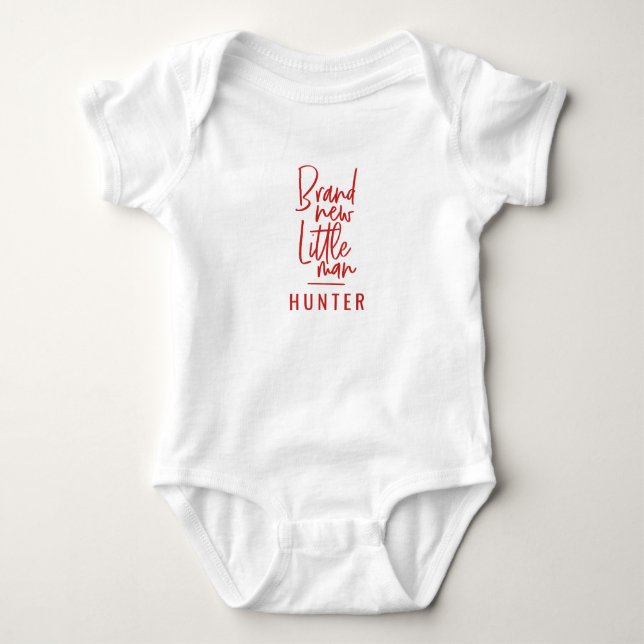 Brand neuer kleiner Mann gezogen Baby Junge Baby Strampler (Vorderseite)