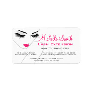 Brand von Hair and Beauty Lash Extension Adressaufkleber