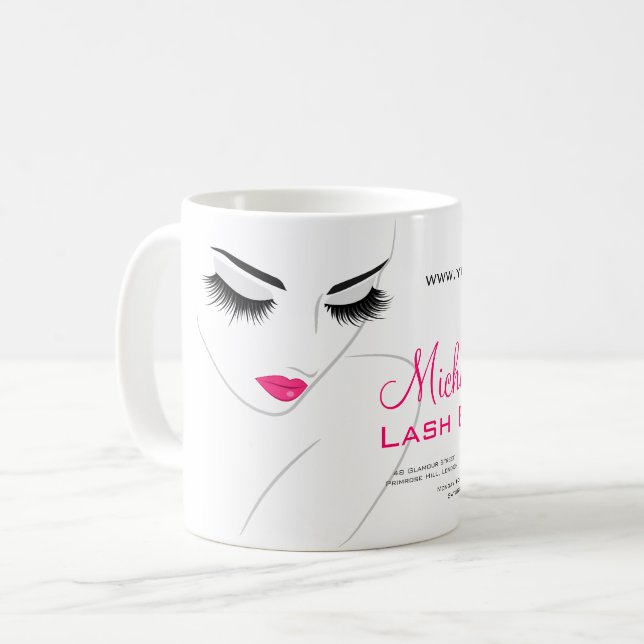 Brand von Hair and Beauty Lash Extension Kaffeetasse (Vorderseite Links)