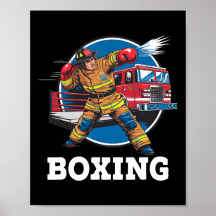 Brandbekämpfer Boxen Feuerwehrkampfsport Poster