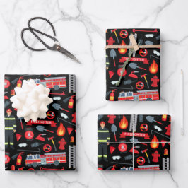 Brandbekämpfungsausrüstung LKW-Ladungen Muster Geschenkpapier Set
