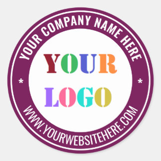 Branded Company Logo Text Round Sticker Template