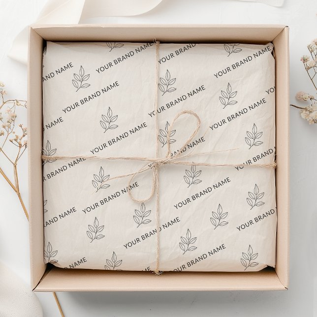 Branded Small Business Minimalist Cream  Seidenpapier (Von Creator hochgeladen)