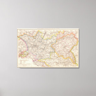 Brandenburg, Posen Atlas-Karte Leinwanddruck