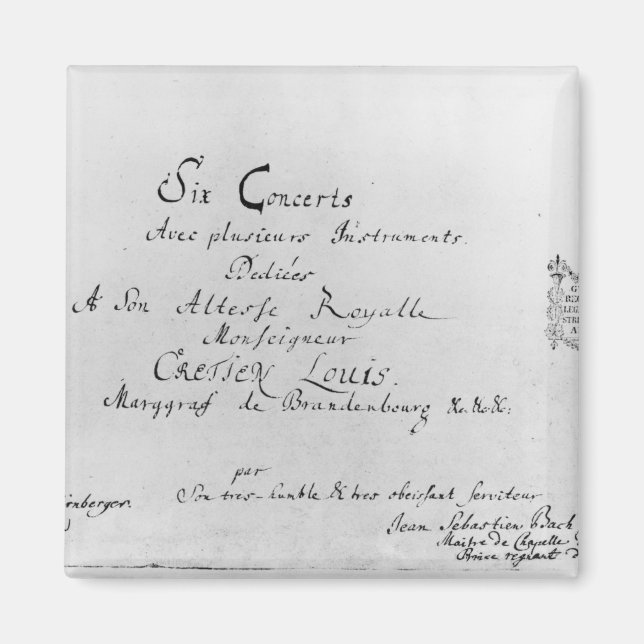 Brandenburger Konzerte, 1721 Magnet (Vorne)