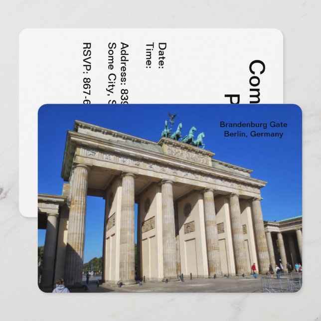 Brandenburger Tor, Berlin, Deutschland Einladung (Vorne/Hinten)