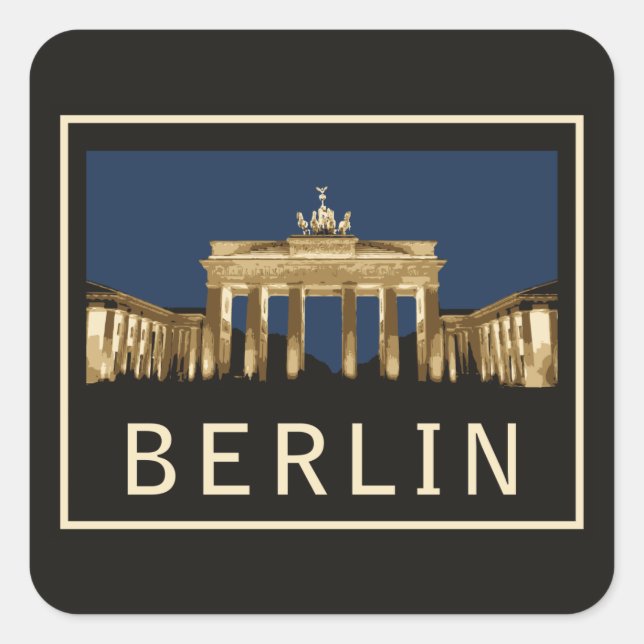 Brandenburger Tor Berlins Quadratischer Aufkleber (Vorderseite)