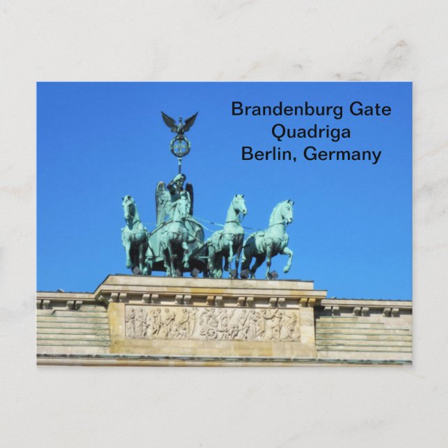 Brandenburger Tor Quadriga in Berlin, Deutschland Postkarte (Vorderseite)