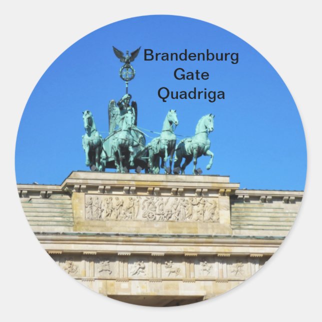 Brandenburger Tor Quadriga in Berlin, Deutschland Runder Aufkleber (Vorderseite)