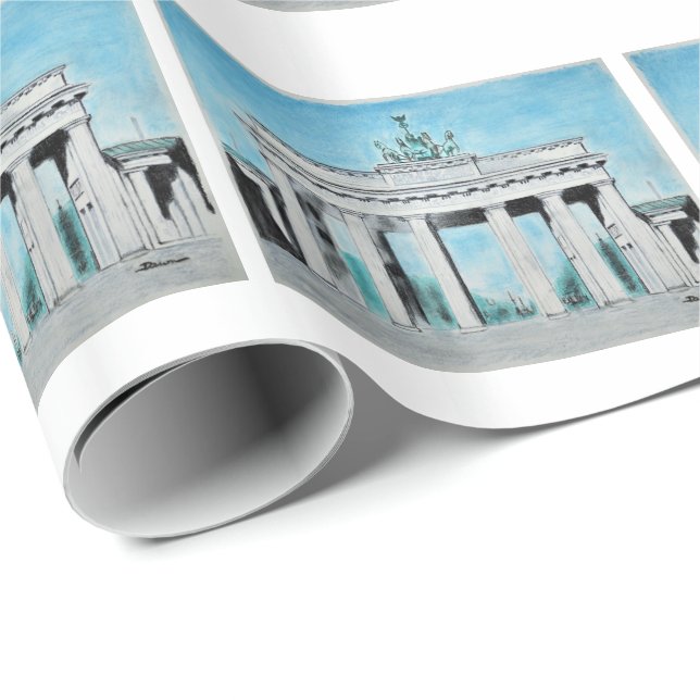 Brandenburger Tor Sketch Geschenkpapier (Rolleneckpunkt)