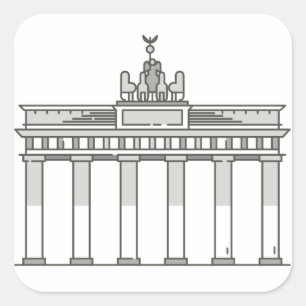 Brandenburger Tor WeltSehenswürdigkeit Quadratischer Aufkleber