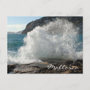Brandende Brandung, Mallorca, Balearen, Spanien Postkarte