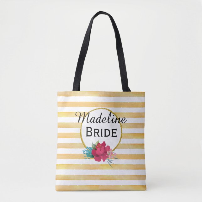 BRANDFLÜSSE UND GOLDSTREIFEN Personalisiert Tasche (Vorderseite)