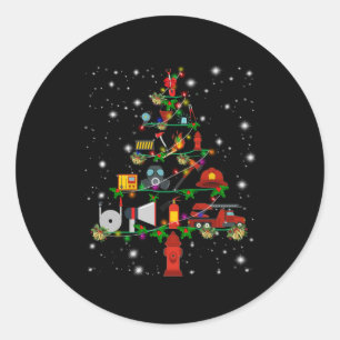 Brandgeschenk Frohe Weihnachts-Feuerwehrspass Runder Aufkleber