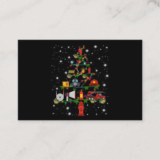 Brandgeschenk | Frohe Weihnachts-Feuerwehrspass Visitenkarte (Vorderseite)