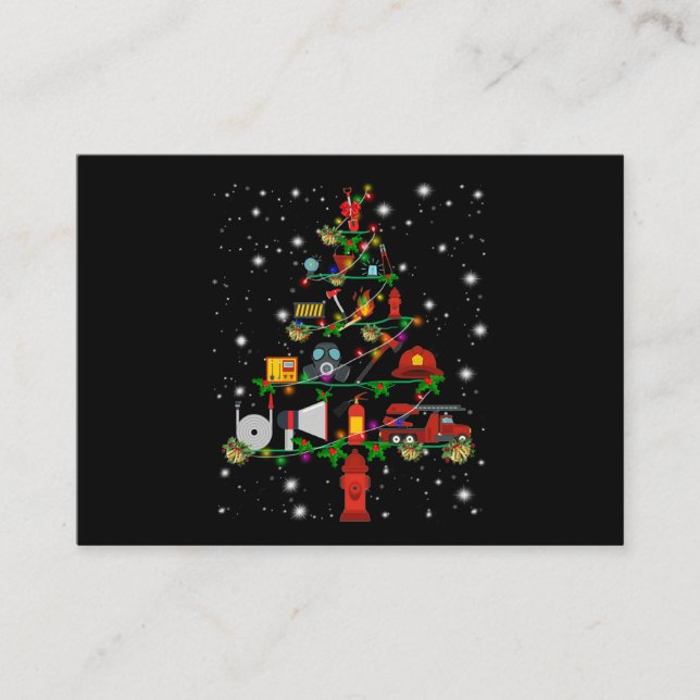 Brandgeschenk | Frohe Weihnachts-Feuerwehrspass Visitenkarte (Vorderseite)