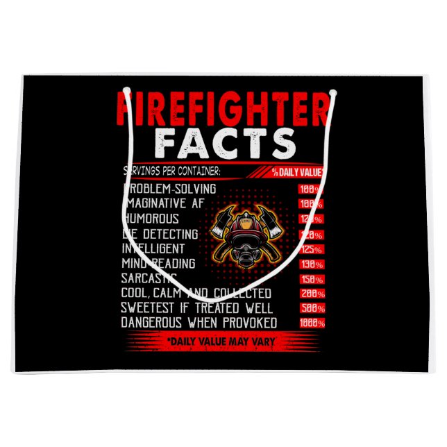 Brandgeschenk | Geschenke für Feuerwehrleute Große Geschenktüte (Vorderseite)