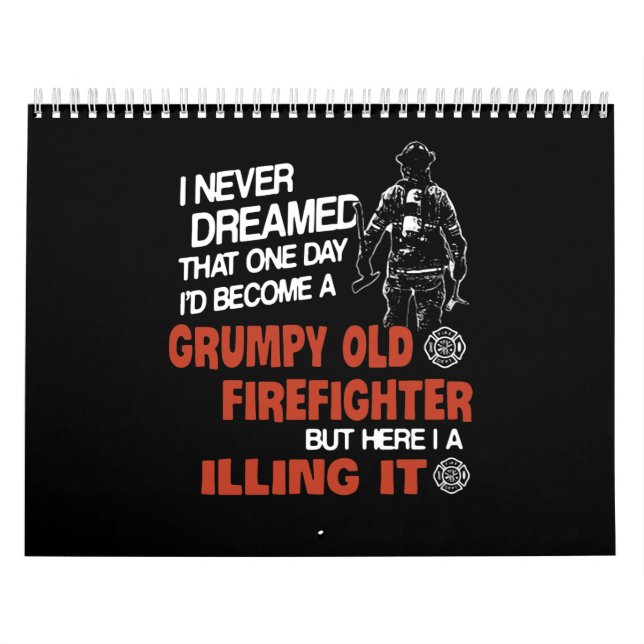 Brandgeschenk| Grumpiger alter Feuerwehrmann Kalender (Titelbild)