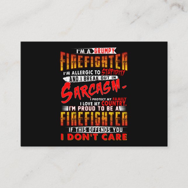 Brandgeschenk | Ich bin ein gruseliger Feuerwehrma Visitenkarte (Vorderseite)