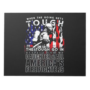 Brandgeschenk Tochter Amerikanischer Feuerwehrma Notizblock