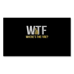Brandgeschenk WTF Wo Feuerwehrmann Magnetische Visitenkarte