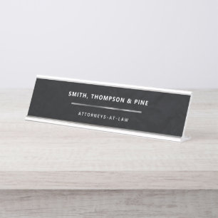 Branding für Unternehmen Einfache Schwarze Elegant Schreibtischnamensplakette