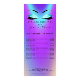 Branding-Preisliste Lashes Blue Pink Werbekarte