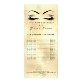 Branding-Preisliste Lashes Gold Makeup Werbekarte