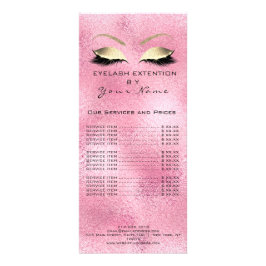 Branding-Preisliste Lashes Rosa Rose Werbekarte