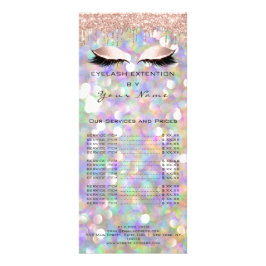 Branding Price List Lashes Eyes Tropfens Holograph Werbekarte