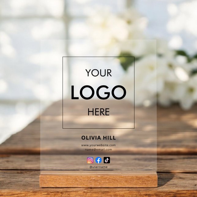 Branding sozialer Medien für Firmenlogo Acrylschild (Von Creator hochgeladen)