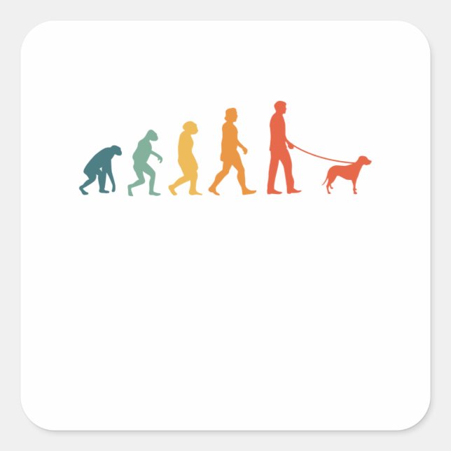 Brandlbracke Evolution Retro Bracke Dog Quadratischer Aufkleber (Vorderseite)