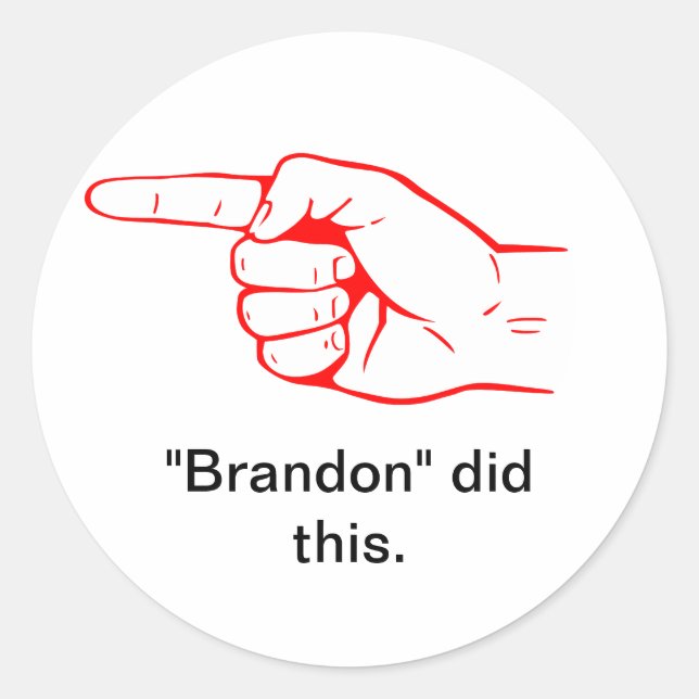 "Brandon" hat dies LINKS gemacht Runder Aufkleber (Vorderseite)