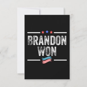 brandon hat gewonnen, brandon hat gewonnen lustig, mitteilungskarte