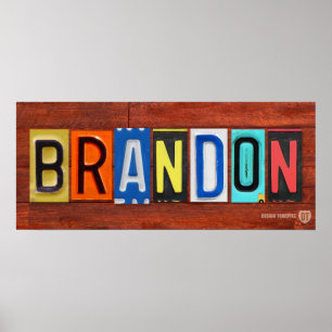 BRANDON-Lizenzschild Name-Zeichen-Plakat Poster