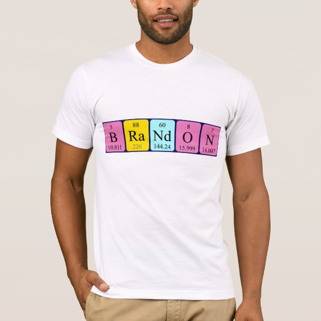 Brandon Namen-Shirt periodischer Tabelle T-Shirt (Vorderseite)
