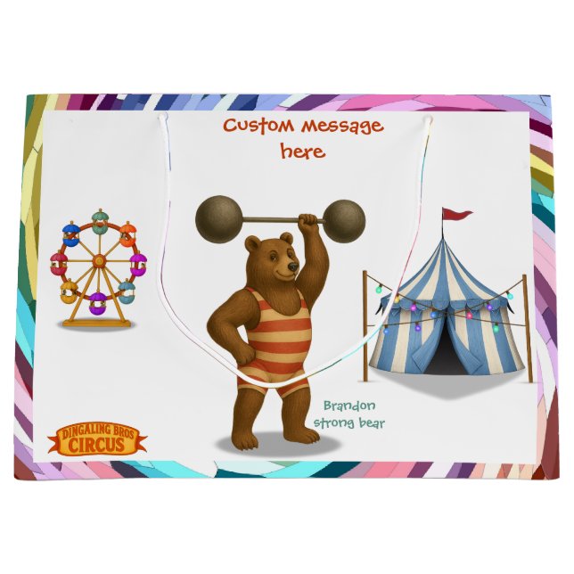 Brandon, Zirkus-Starkbär Große Geschenktüte (Vorderseite)