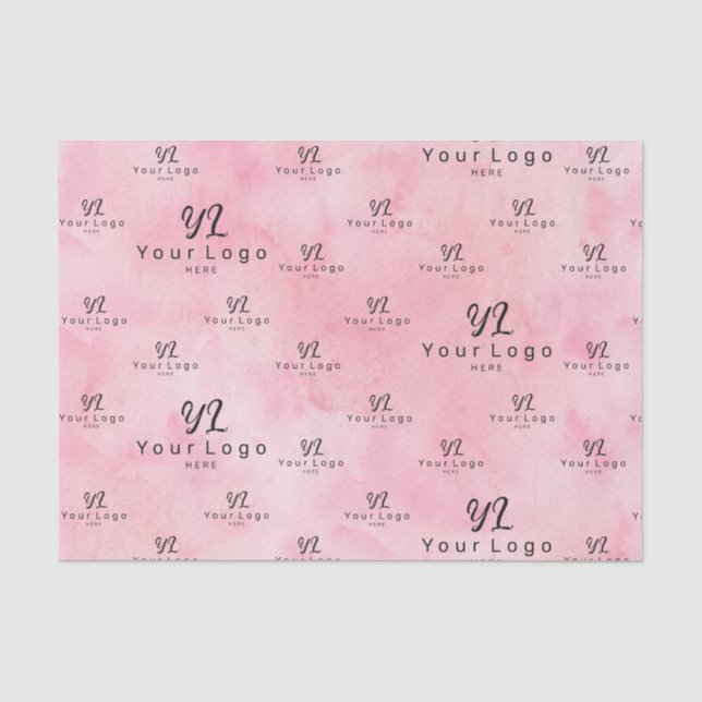 Brandrosa Wasserfarben-Logo - Business-Verpackung  Seidenpapier (Vorderseite)