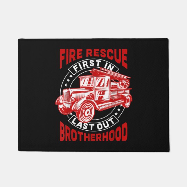 Brandschutz erster letzter Feuerwehrmann der Brude Fußmatte (Vorderseite)