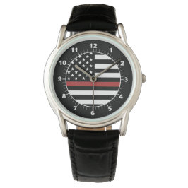 Brandschutzabteilung der Feuerwehrflagge der dünne Armbanduhr