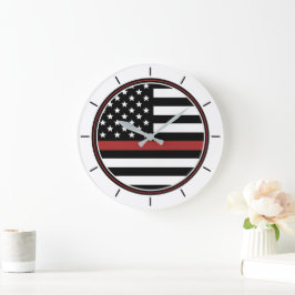 Brandschutzabteilung der Feuerwehrflagge der dünne Große Wanduhr