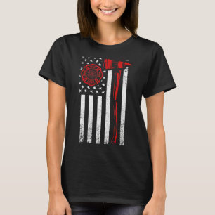 Brandschutzabteilung der US-Flagge mit der dünnen T-Shirt